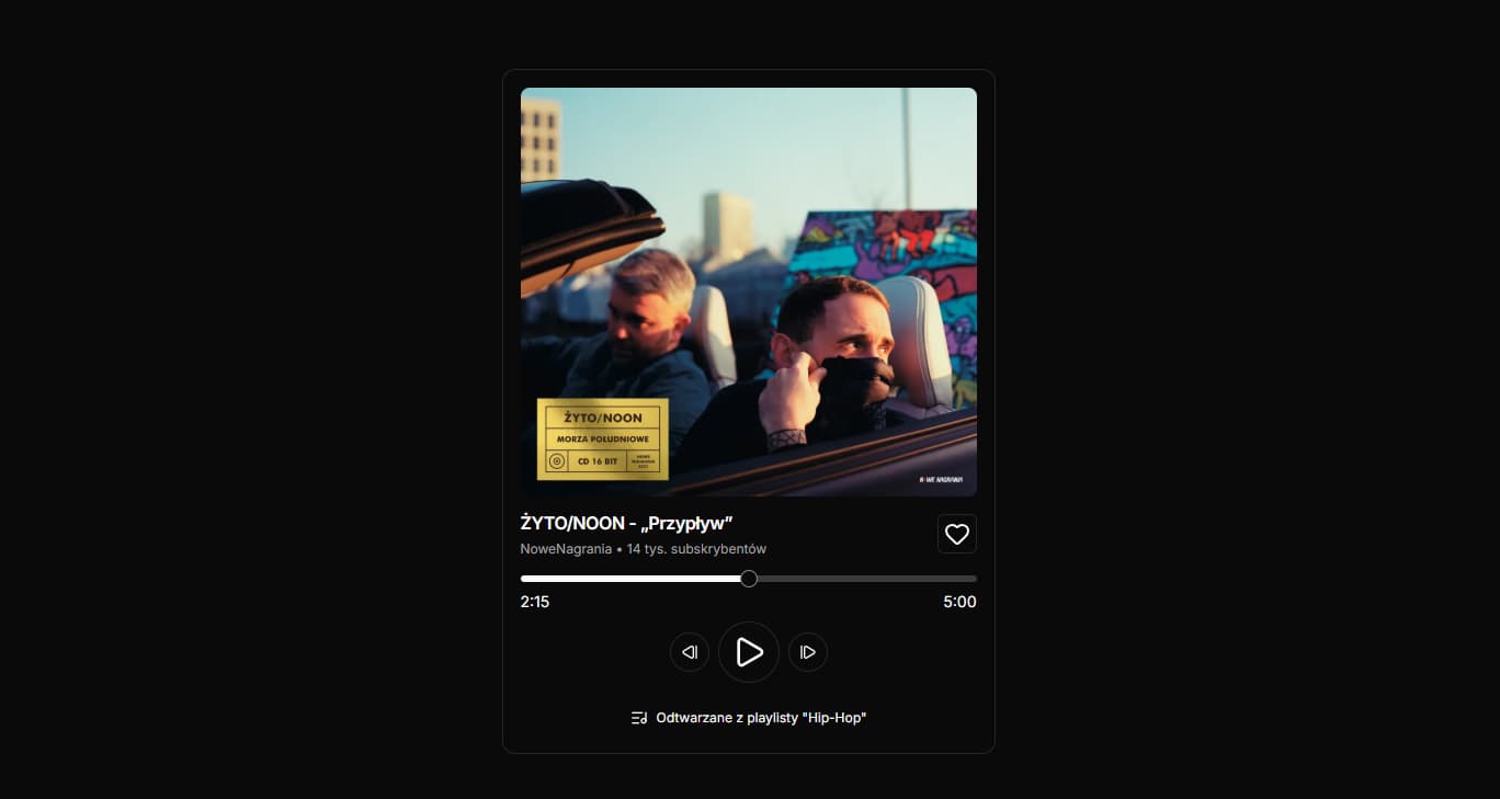 Tworzymy UI - własny Spotify: Odtwarzacz Muzyki w Next.js